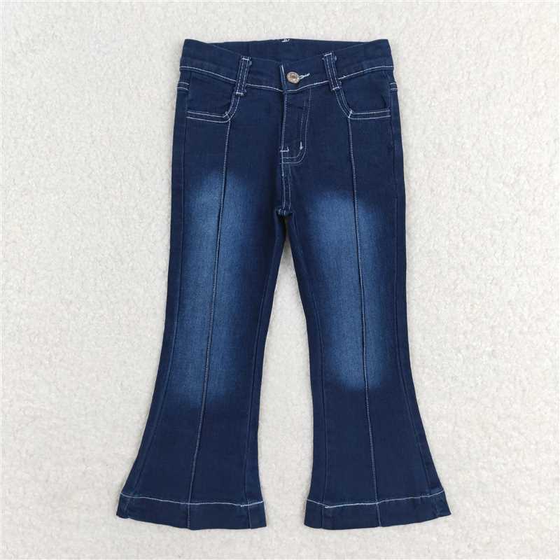 P0508 Bleached blue stripe denim trousers