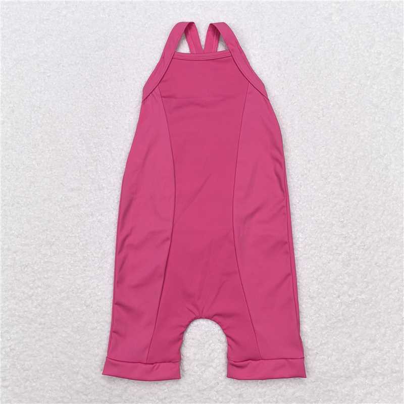 S0447 Pure rose red one-piece yoga suit