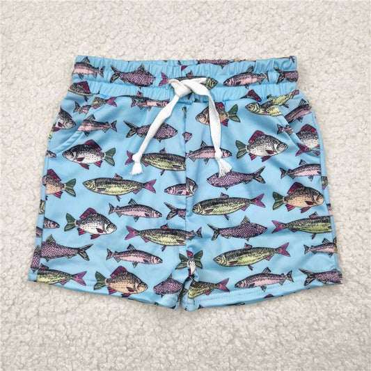 4.28  S0542 Blue swimming trunks with fish pattern