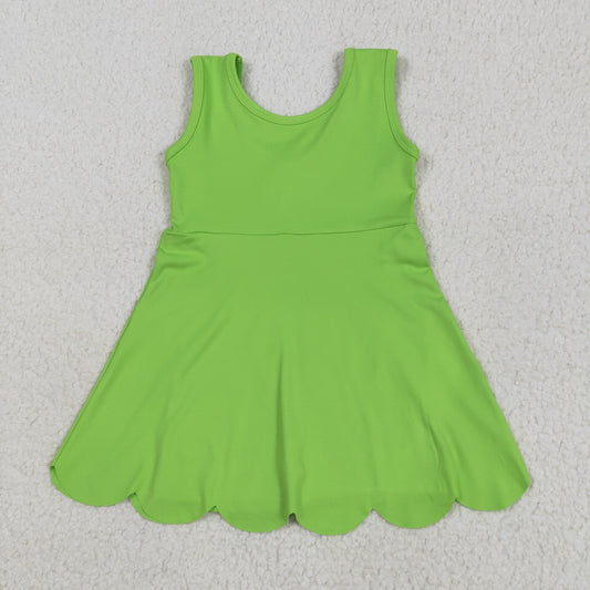 6.3  GSD2351 Pure green yoga sleeveless dress
