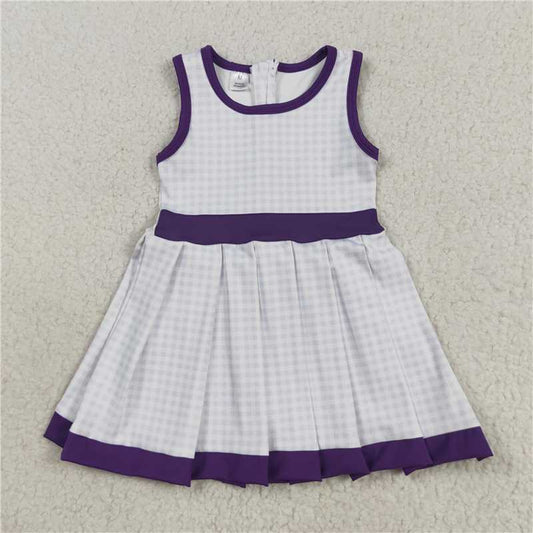 X8.16  GSD2758 Purple Plaid Sleeveless Yoga Dress