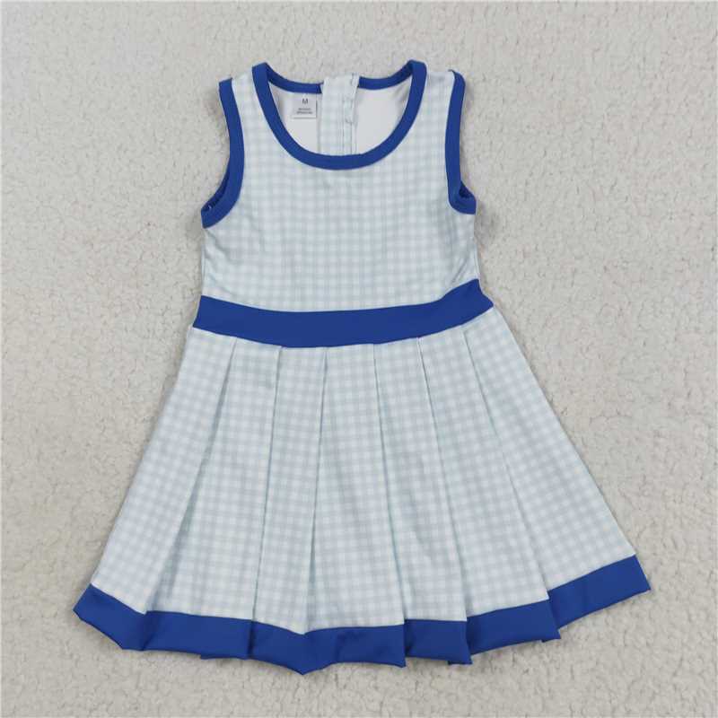 X8.16 GSD2759 Blue Plaid Sleeveless Yoga Dress