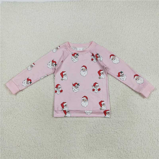X8.16  GT1111 Santa Claus Snowflake Pink Long-Sleeved Top