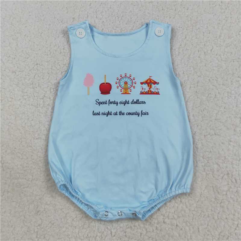 X8.18 SR3056 Ferris Wheel Amusement Park Blue Tank Top Bodysuit