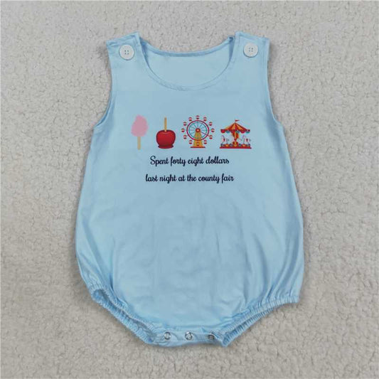 X8.18 SR3056 Ferris Wheel Amusement Park Blue Tank Top Bodysuit