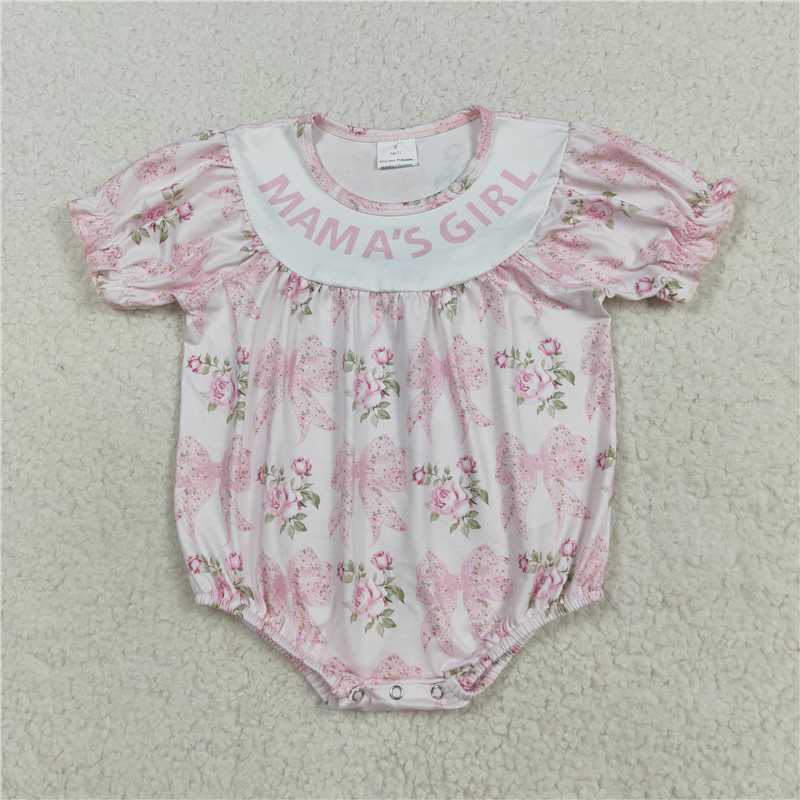X828 SR3077 Castle Bow Flower Pink and White Vertical Striped Camisole Bodysuit