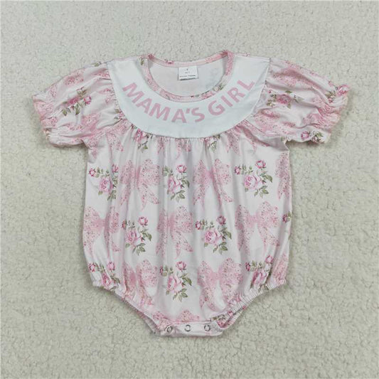X828 SR3077 Castle Bow Flower Pink and White Vertical Striped Camisole Bodysuit