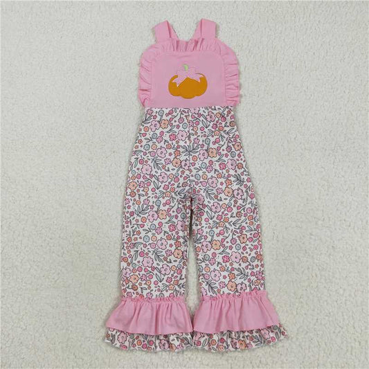 X8.16 SR3176 Embroidered Butterfly Pumpkin Flower and Leaf Pink Lace Suspender Bodysuit