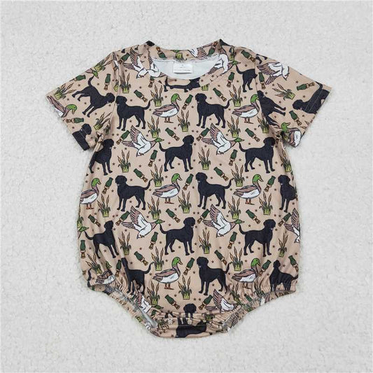 X10.11  SR2725 Puppy Duck Brown Short-Sleeved Bodysuit