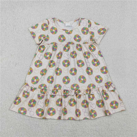 X11.5 GSD2838 Carnival Necklace Donut Short-Sleeve Dress