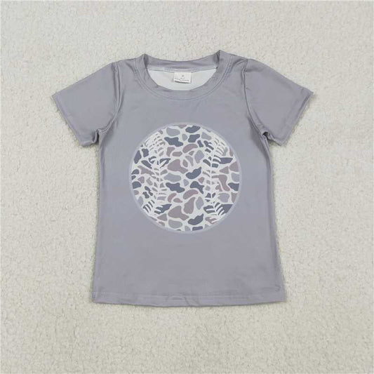 X12.9  BT1430 Gray-blue camouflage baseball short-sleeved shirt