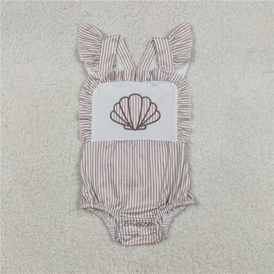X12.27  SR3396 Embroidered Shell Striped Vest Jumpsuit