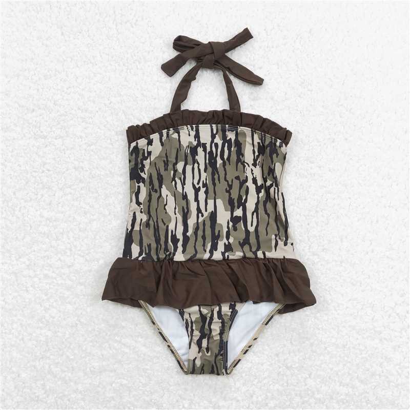 S0192 Camouflage lace one-piece swimsuit