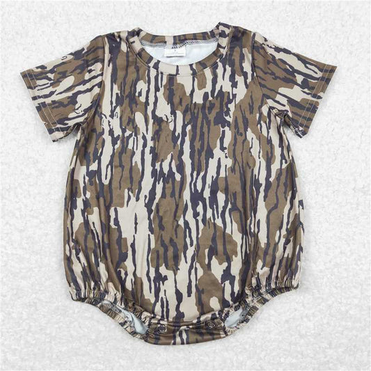 SR1253 Camouflage Army Green Short Sleeve Jumpsuit