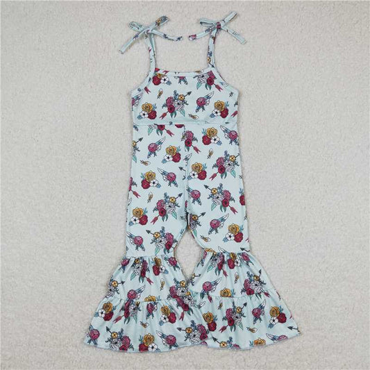 SR1019 Flower Arrow Blue Camisole Jumpsuit