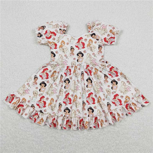 GSD0877 Disney Princess Floral Short Sleeve Dress