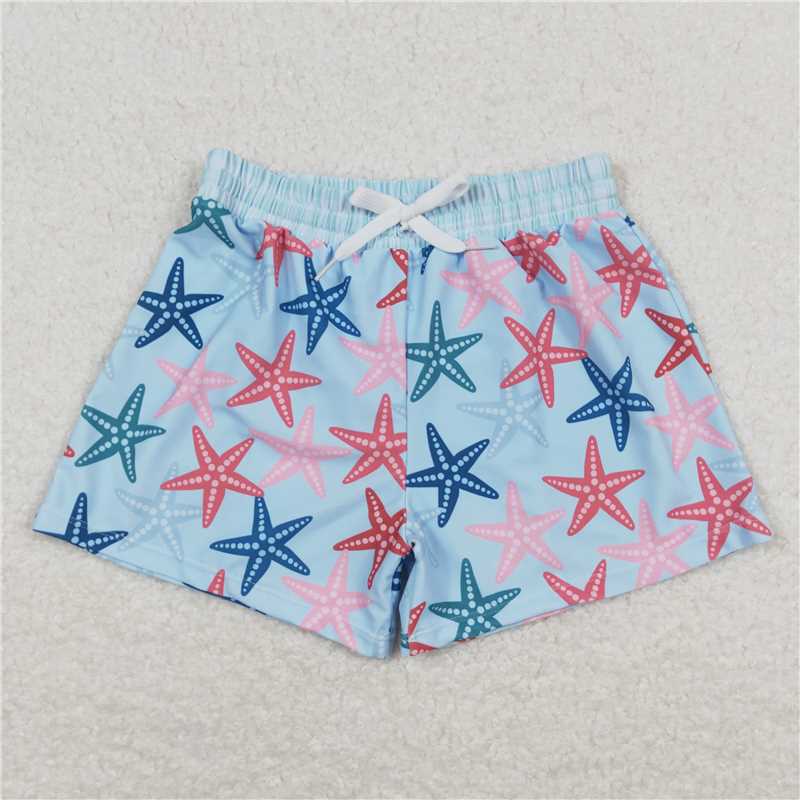 S0241 starfish plaid swimming trunks