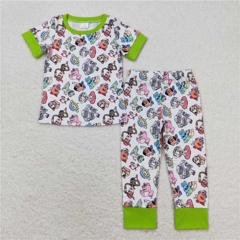 BSPO0321 toy story toy story green and white short-sleeved trousers pajama set