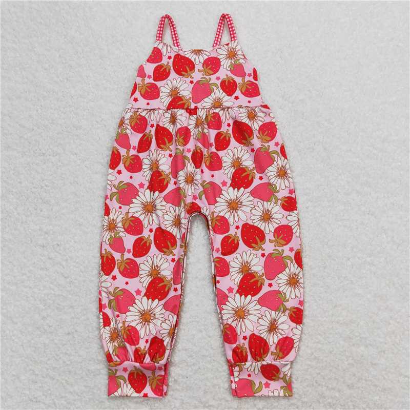 SR0887 Strawberry Flower Sleeveless Jumpsuit