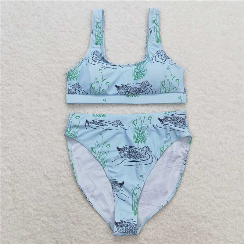 4.10  S0357 Adult female duck aqua swimsuit set