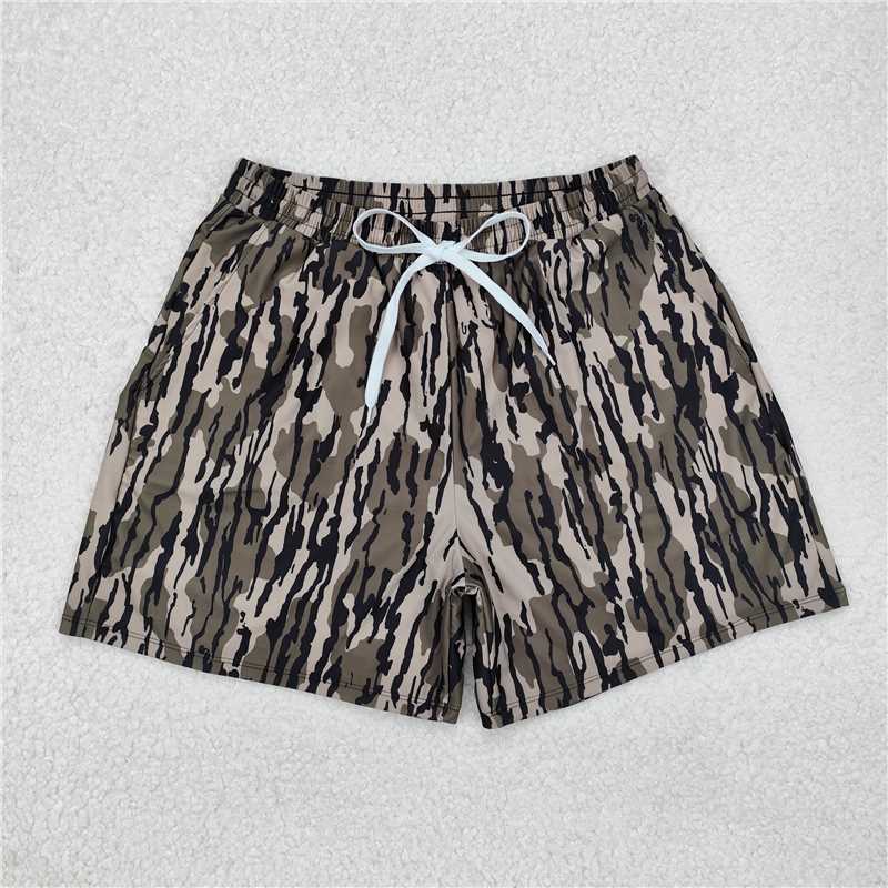 4.10 S0324 Adult male military green camouflage swimming trunks