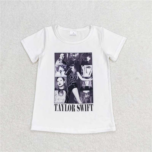 GT0530 taylor swift white short sleeve top