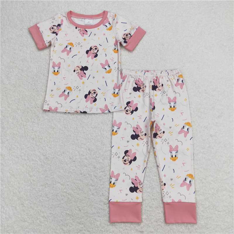 GSPO1390 Mickey Donald Duck beige short-sleeved trousers pajama set