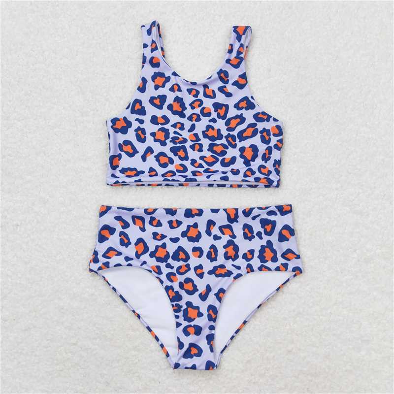 S0229 Leopard print pink swimsuit set