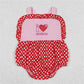 SR0990 I love my mommy embroidered heart pink lace polka dot red vest bodysuit