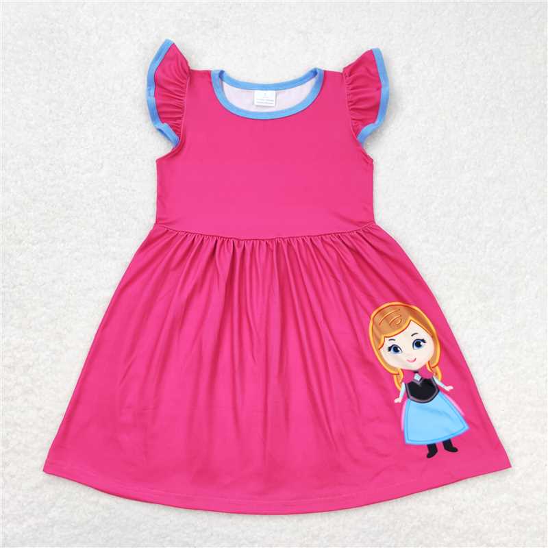 GSD1149 Disney Princess Rose Red Flying Sleeve Dress