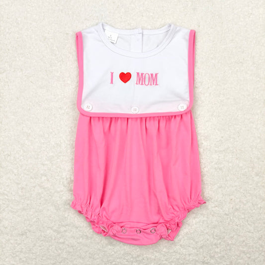 SR1434 I love mom pink tank top with embroidered letters