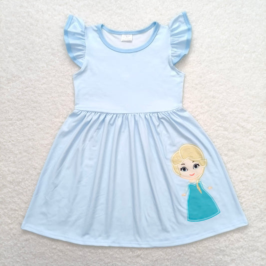 GSD1147 Disney Princess Blue Flying Sleeve Dress