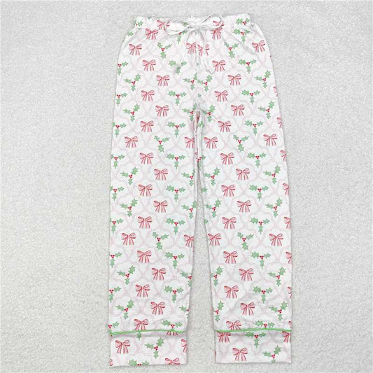 X10.11  P0545 Adult Women's Pink Bow Pattern Leaf Pants