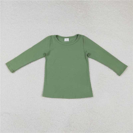 GT0804 Solid light green long-sleeved top