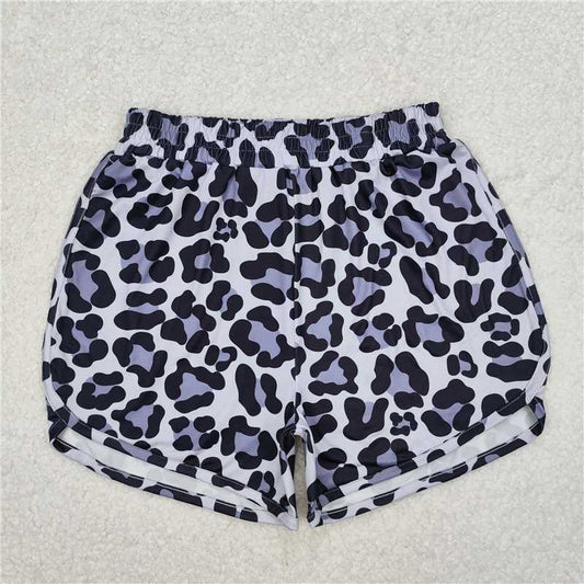 4.9 SS0385 Adult female leopard print grey and black shorts