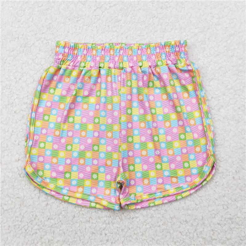 4.3  SS0474 Floral color plaid shorts