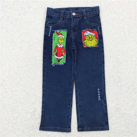 P0207 grinch ripped denim trousers