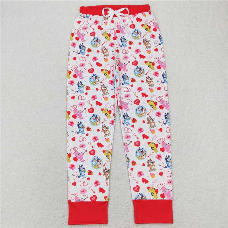 4.11  P0418 Adult female bluey love heart balloon love letter red and white trousers