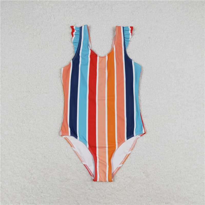 S0341 Colorful striped one-piece swimsuit