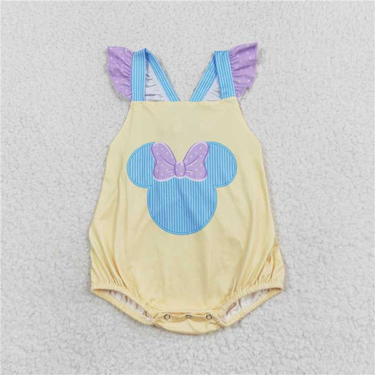 SR1560 Bow-knot Minnie Mickey yellow vest jumpsuit