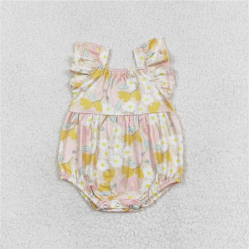 SR1673 Floral Tan Tan Bodysuit