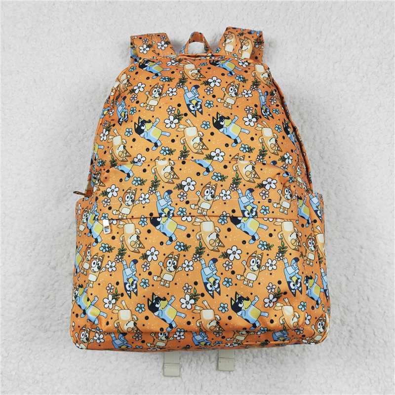 BA0213 bluey flower orange backpack