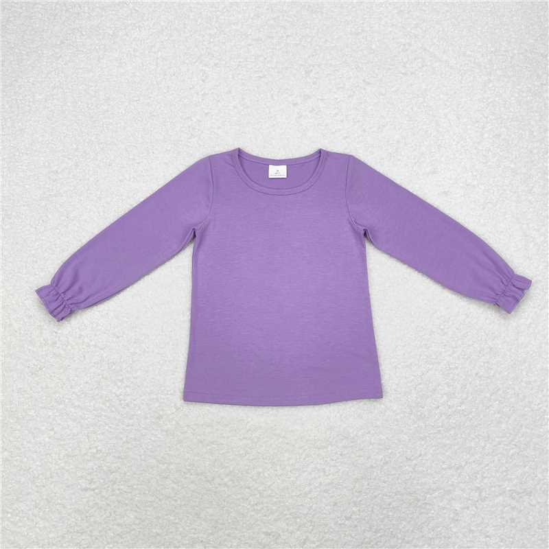 GT0645 Purple solid color long-sleeved top