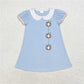 GSD1257 Embroidered pumpkin doll collar blue short-sleeved dress