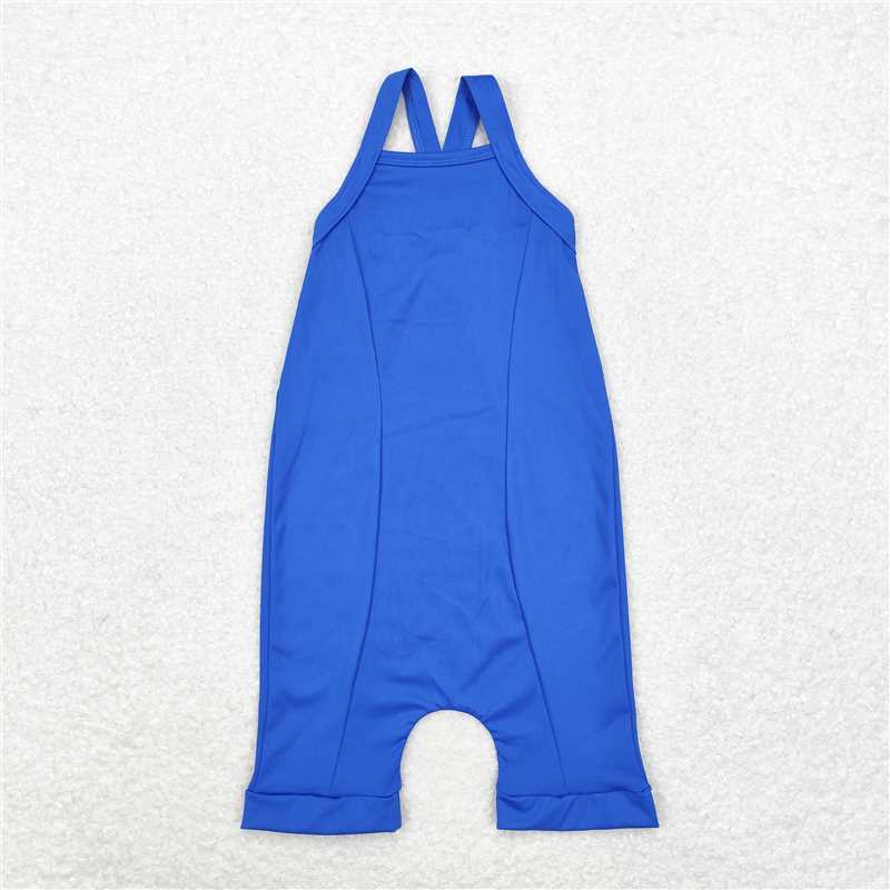 S0452 Pure blue one-piece yoga suit