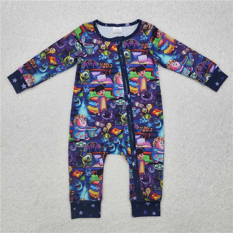 LR2164 Monsters University purple zip-up long-sleeved jumpsuit