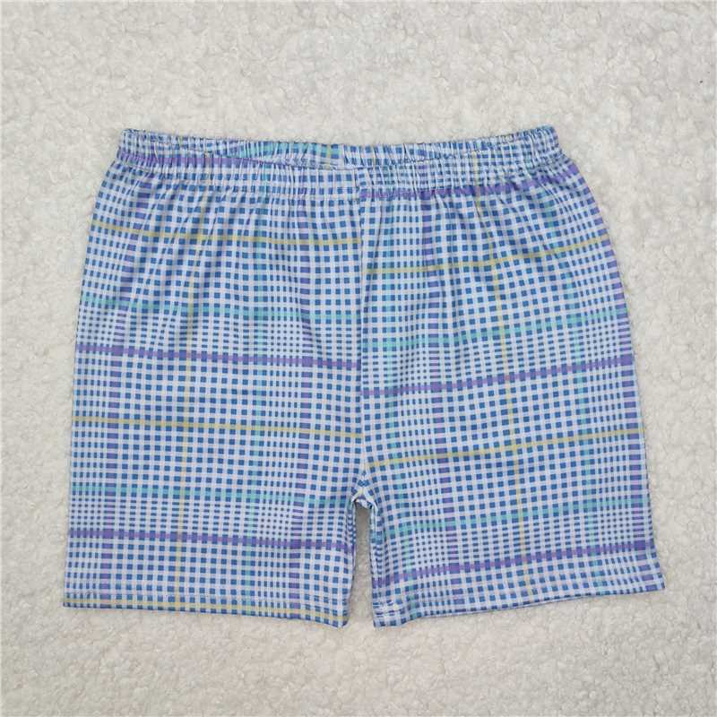 3.5 SS0422 Teal plaid shorts