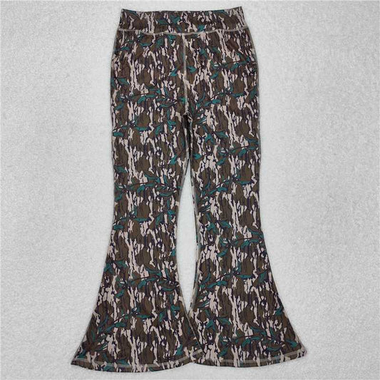 4.10  P0719 Adult female camouflage rattan yoga wear flared pants