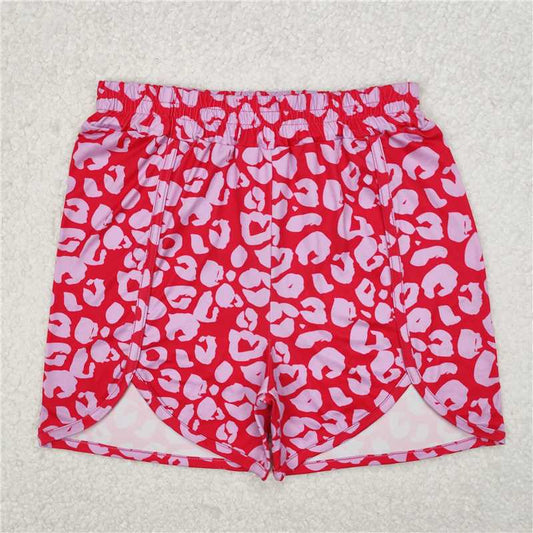 4.9 SS0382 Adult female leopard print pink shorts