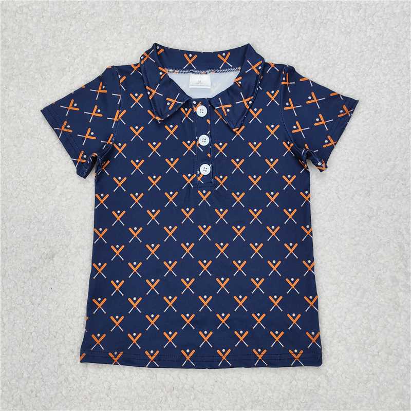 3.25  BT1120 Baseball navy blue short-sleeved top